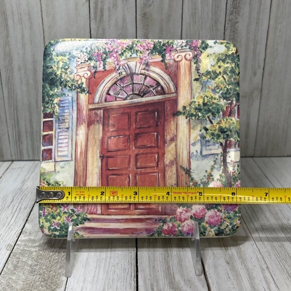 Vintage Noble Excellence Ceramic Tiles Coaster Trivet 6''x6'' - Set Of 2 - Picture 7 of 8